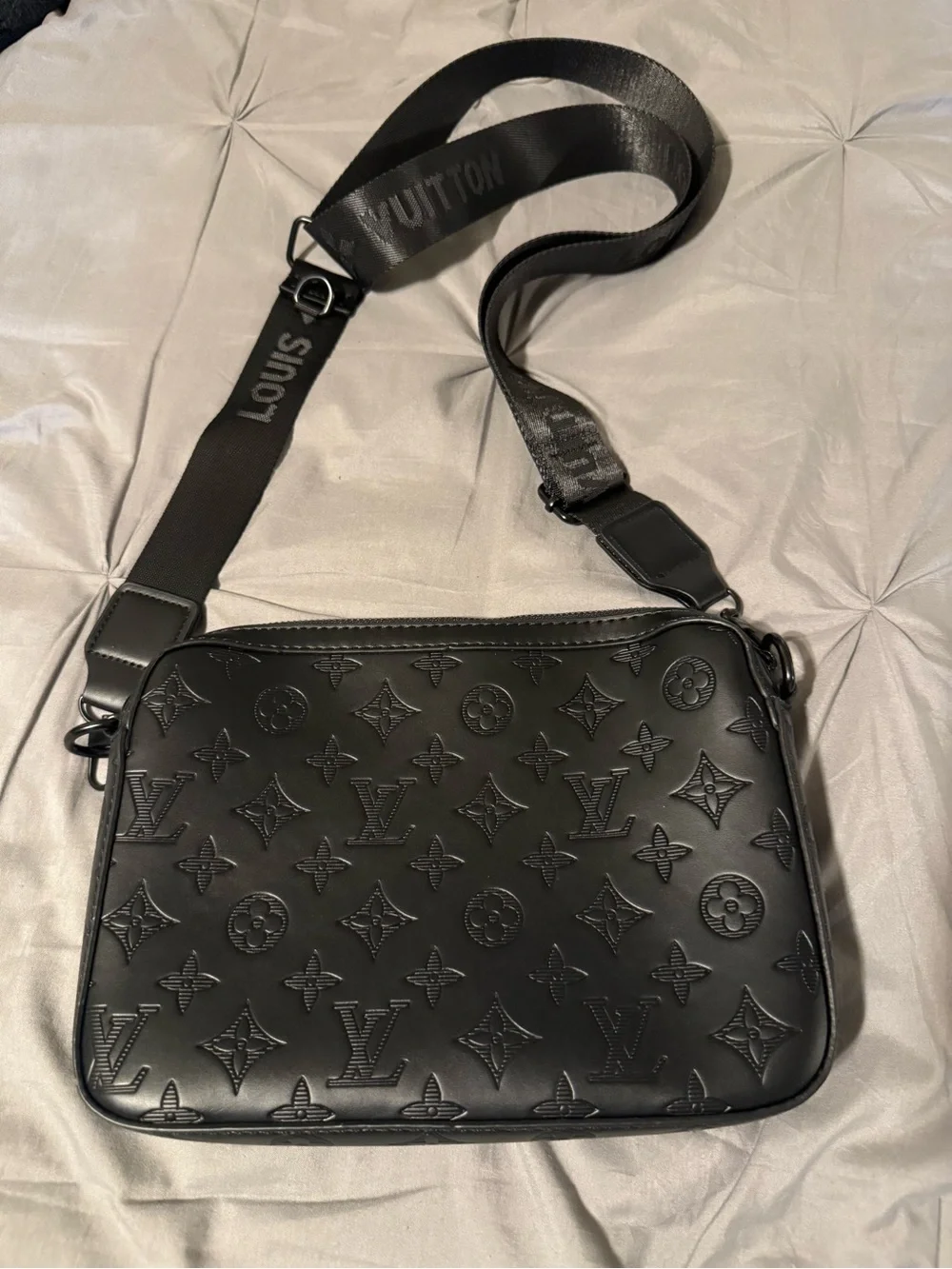 Black Embossed Crossbody Bag